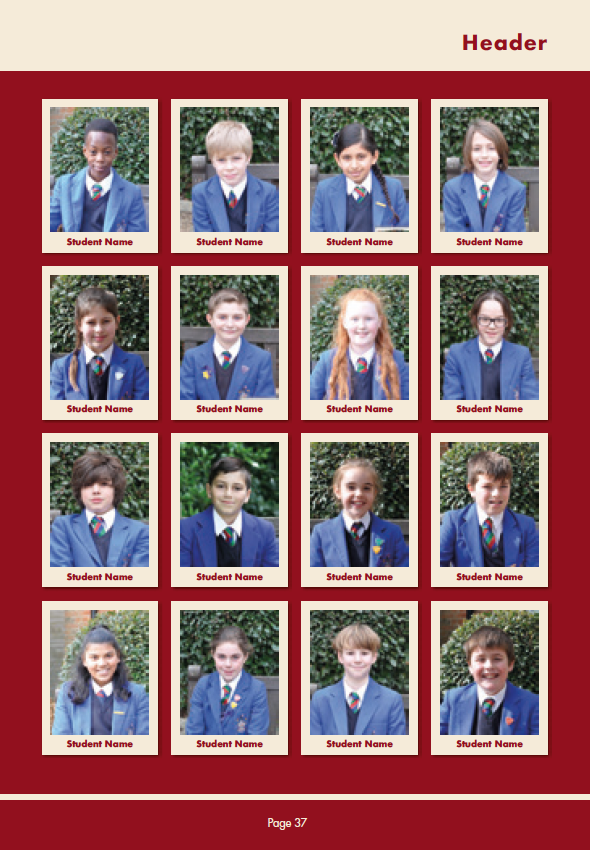 Duo - Burgundy + Cream School Yearbooks